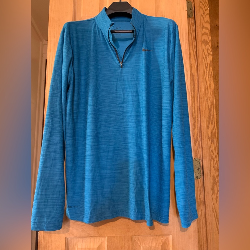 Nike Blue Quarter-Zip Long Sleeve Pullover
